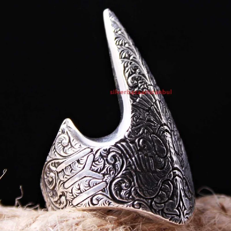 925 Sterling Silver Archer No Stone IYI Mens Ring