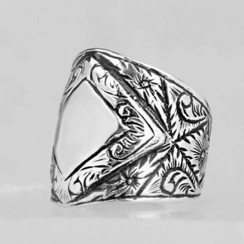 Archer Zihgir Design 925 Sterling Silver No Stone Mens Ring