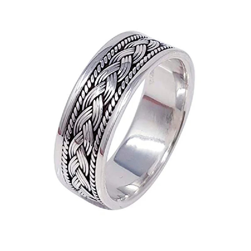 925 Sterling Silver Celtic Braided Ring For Men And Women