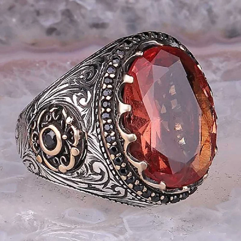 Color Changing Oval Zultanite Stone 925 Sterling Silver Mens Ring