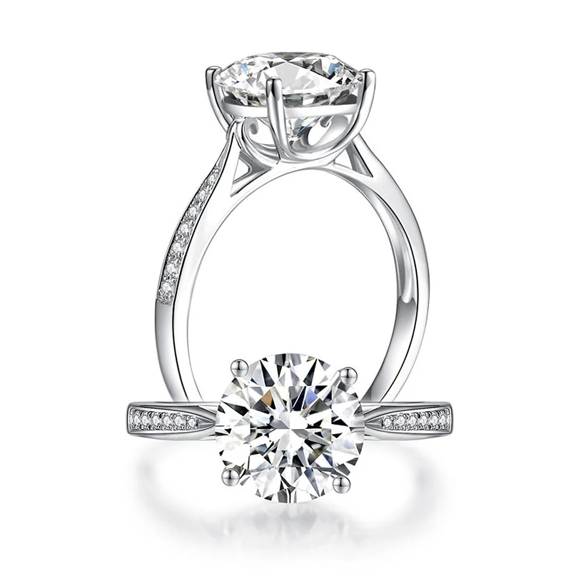 3 Carat Moissanite Diamond (9 mm) Luxury Ring Engagement 925 Sterling Silver MFR8348