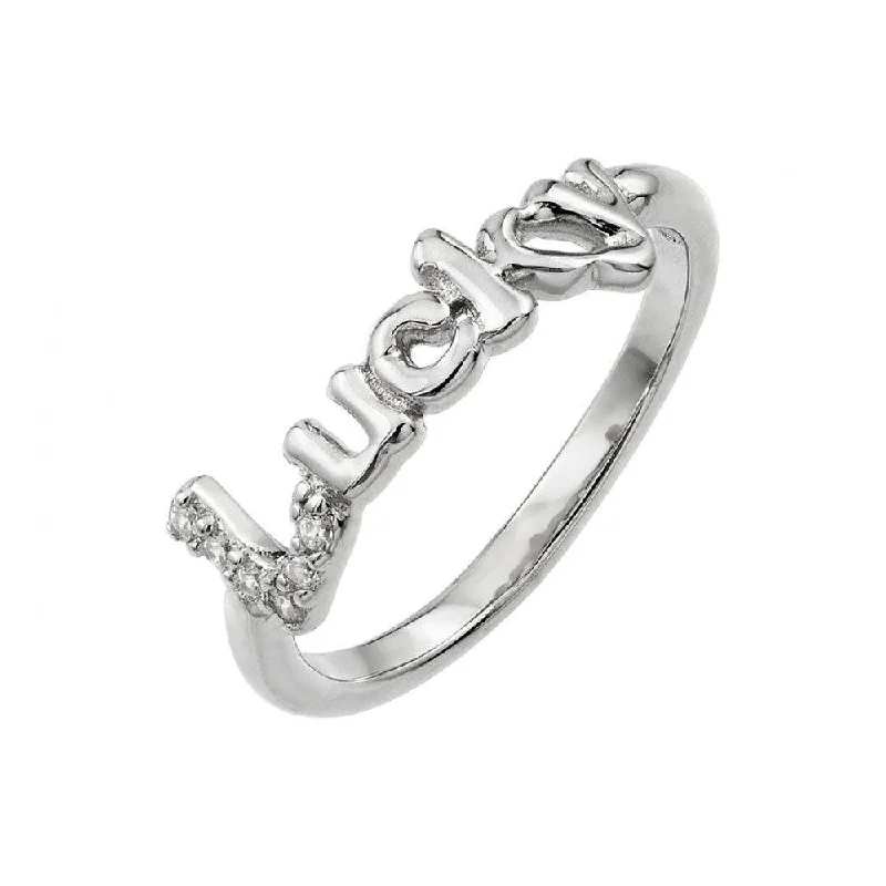 Silver 925 Rhodium Plated Lucky Ring - BGR00929