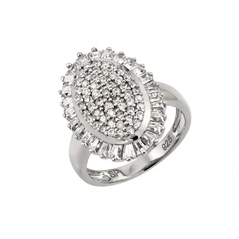 Silver 925 Rhodium Plated Micro Pave CZ Ring - GMR00020