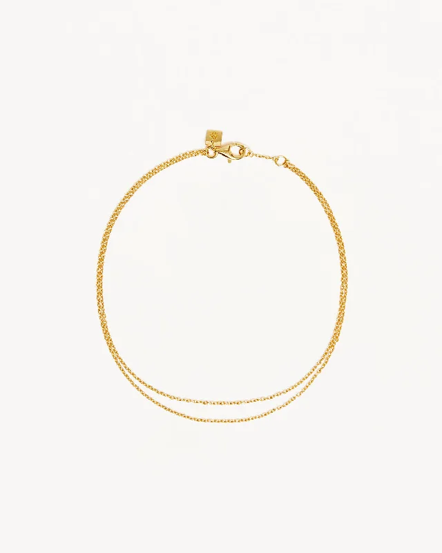 18k Gold Vermeil Purity Double Chain Anklet