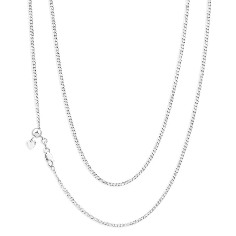 9ct Radiant White Gold Silver Filled Curb Chain