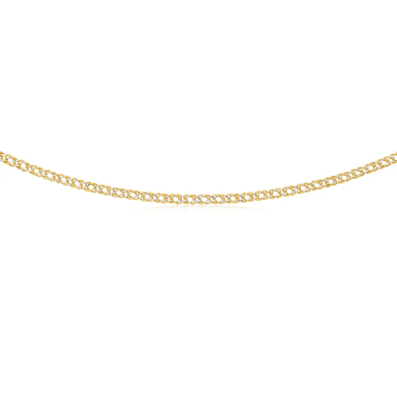 9ct Two-Tone Gold Filled 45cm Double Curb Chain