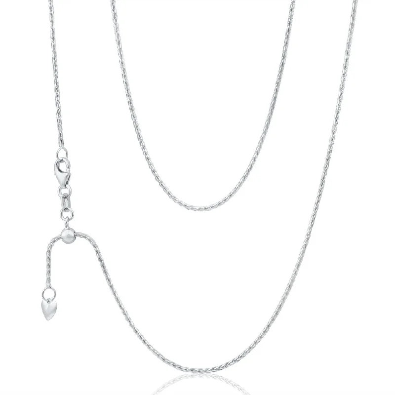 9ct White Gold Wheat Chain