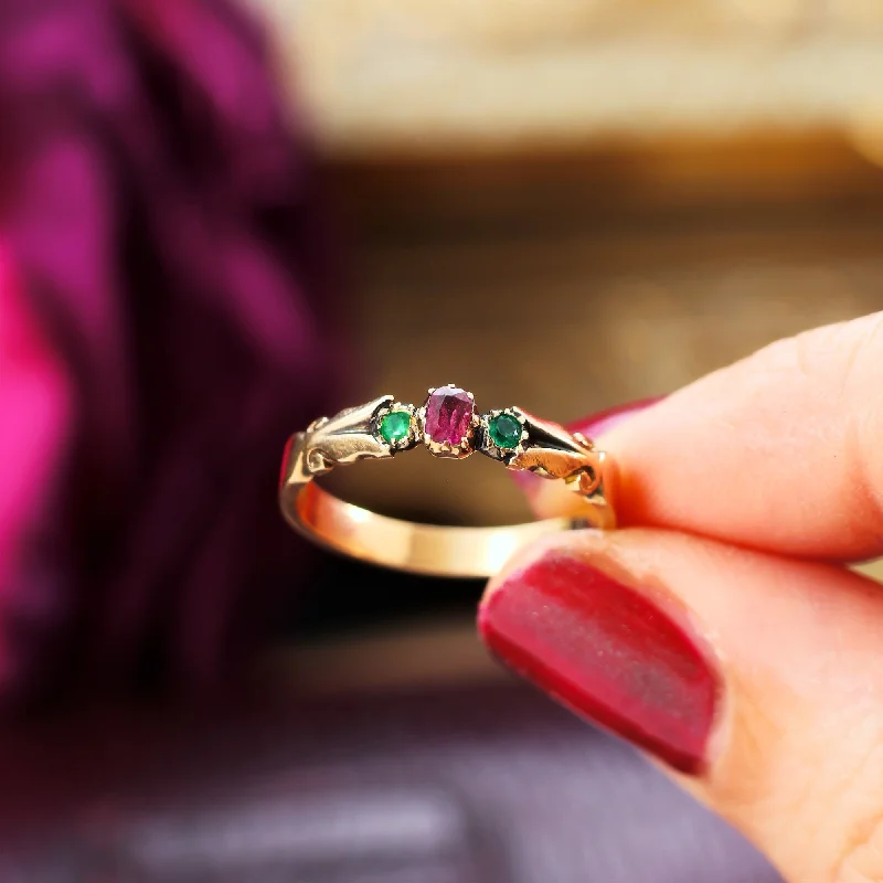 Antique Memories, Victorian Ruby & Emerald Ring