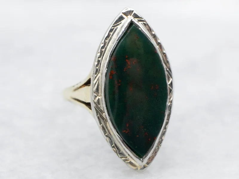 Art Deco Ladies Bloodstone Ring