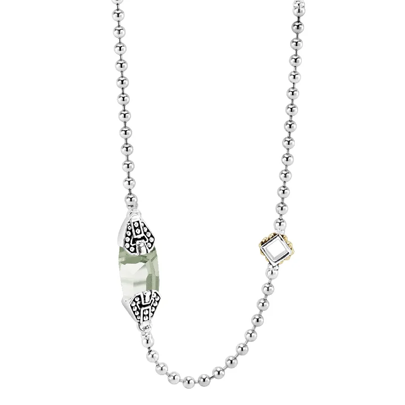 Caviar Color Six Station Prasiolite Necklace