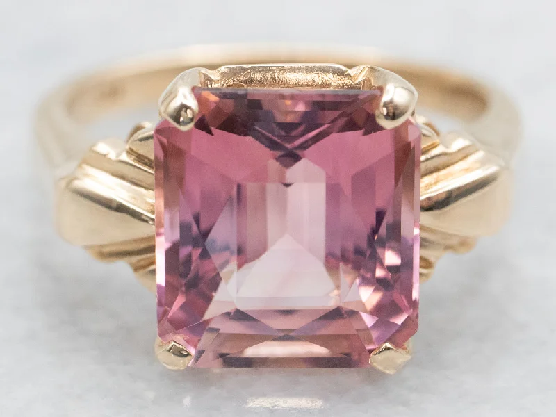 Dusty Rose Pink Tourmaline Cocktail Ring