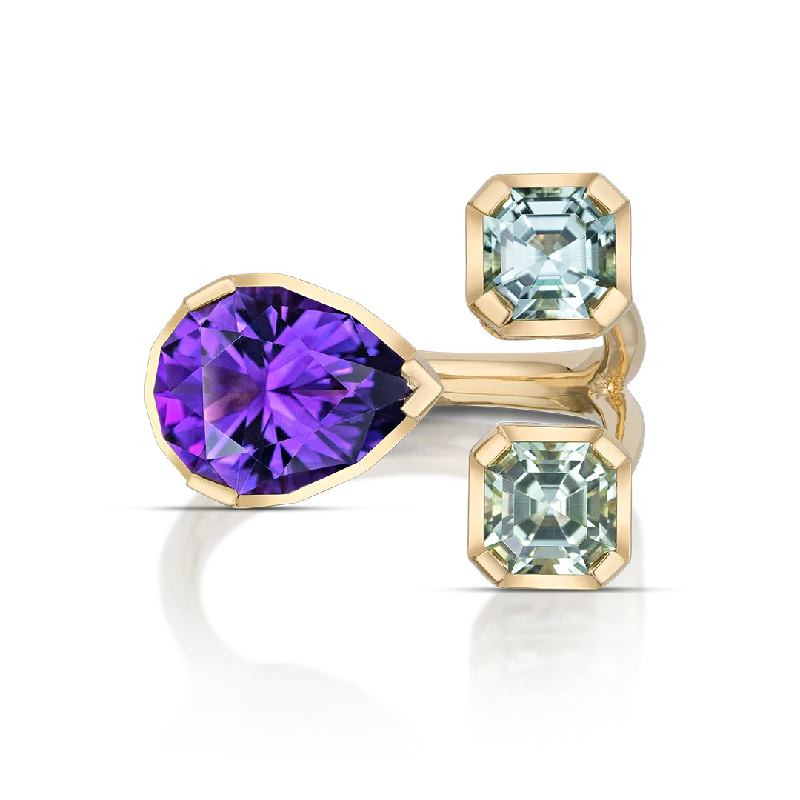 Equilibrio Ring / Amethyst  & Mint Tourmaline