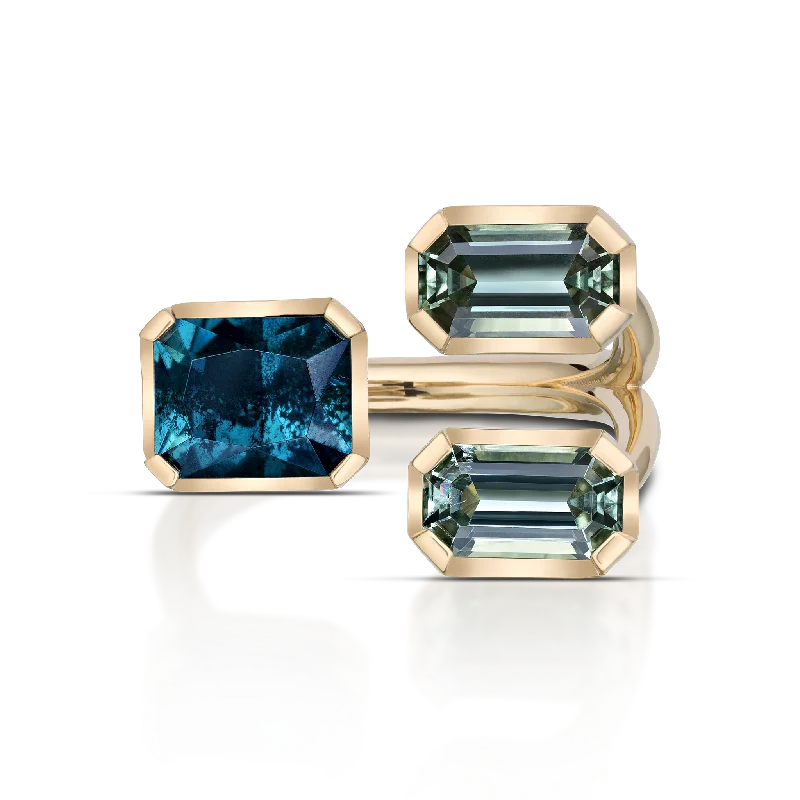 Equilibrio Ring / Garnet & Indicolite Tourmaline