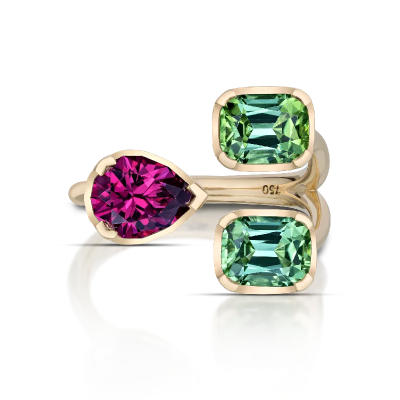 Equilibrio Ring / Garnet & Mint Tourmaline