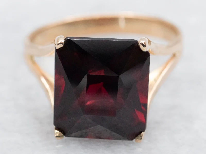 Garnet Solitaire Cocktail Ring