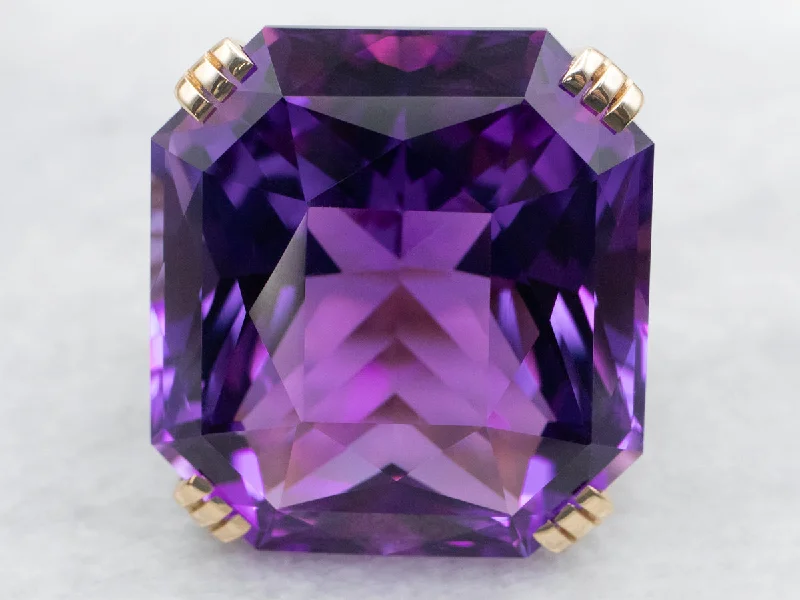 Stunning Oversized Amethyst Statement Ring