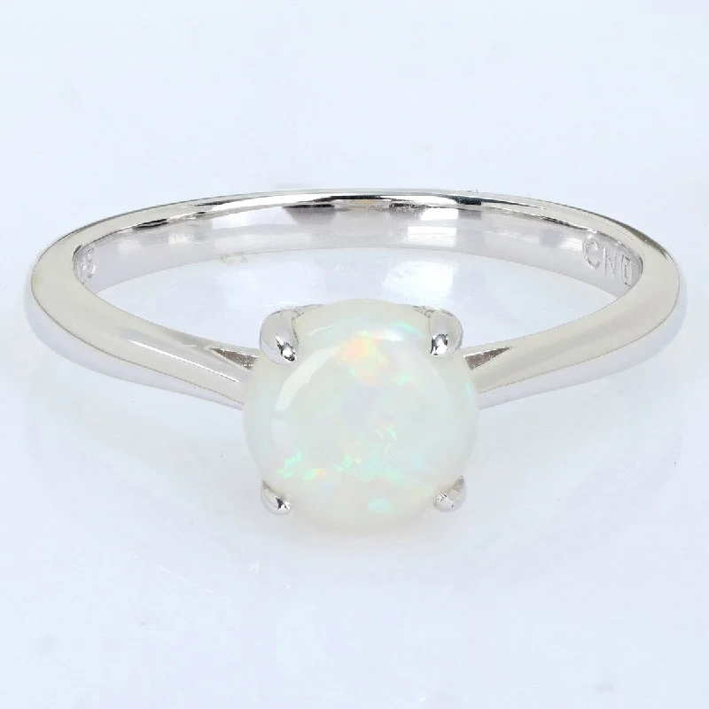 Miadora 4/5ct TGW Opal Solitaire Engagement Ring Sterling Silver