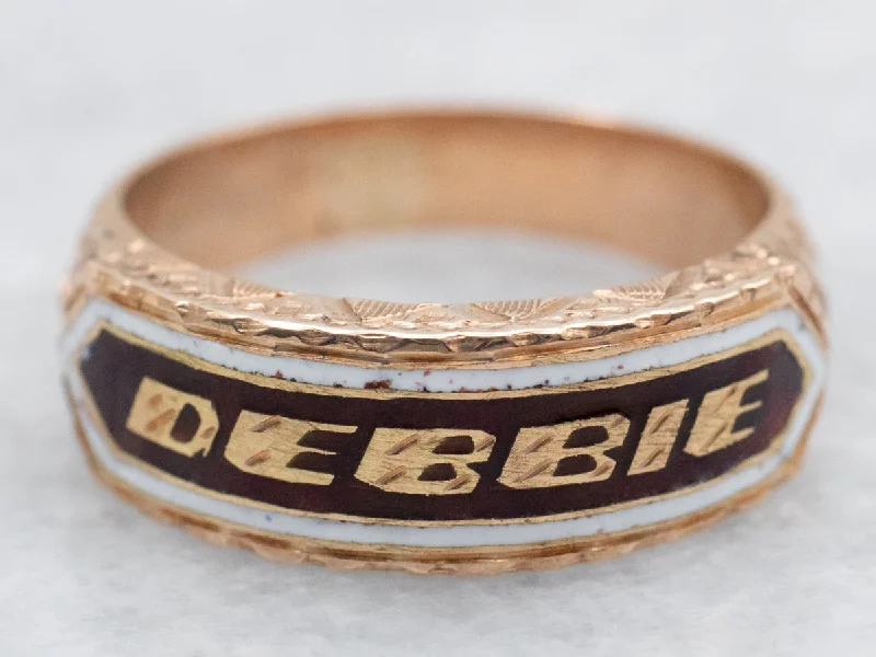 Rose Gold Enamel "DEBBIE" Ring