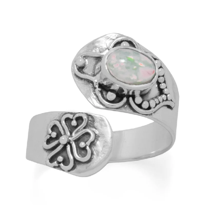 Sterling Silver Genuine Ethiopian Opal Wrap Ring