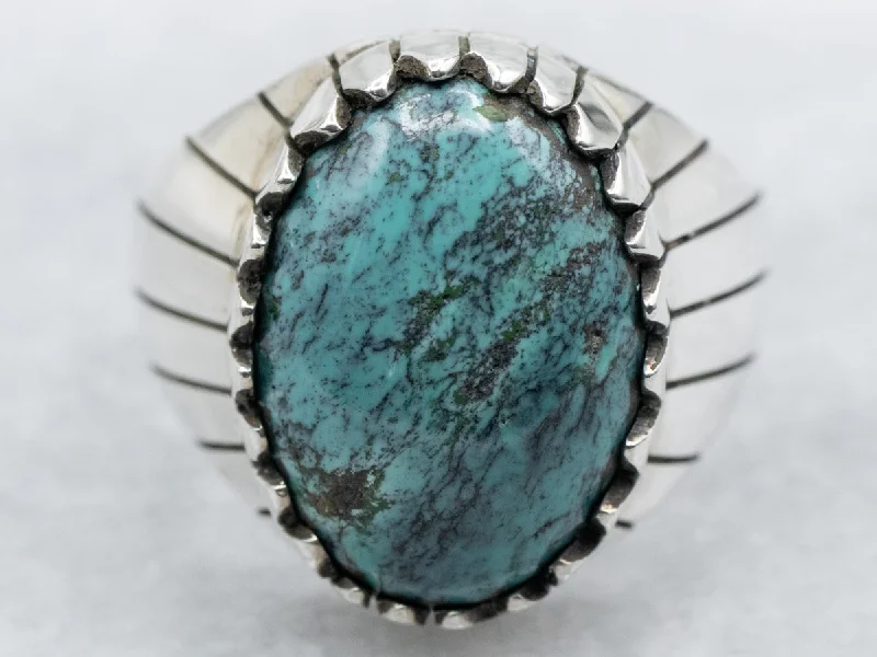 Men's South-West Sterling Silver Turquoise Ring