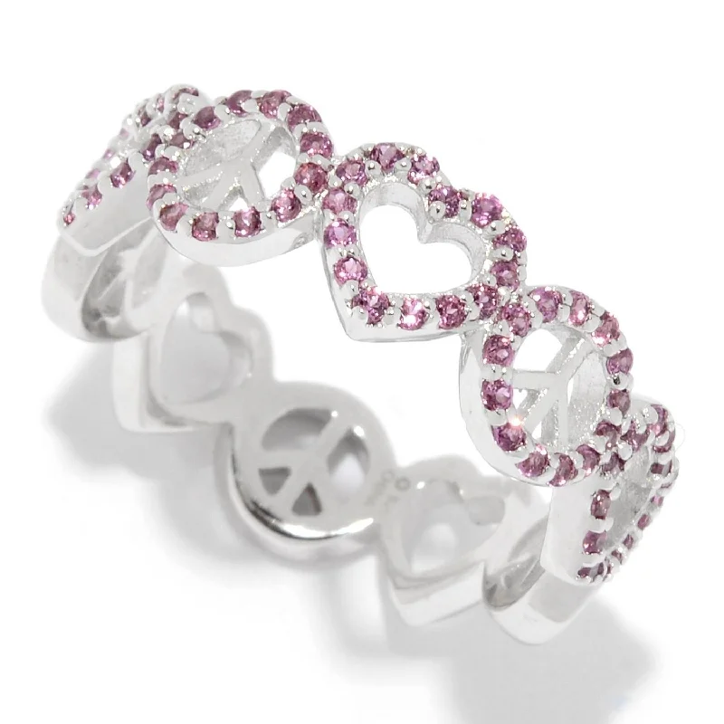 Sterling Silver Rhodolite Eternity Band Ring