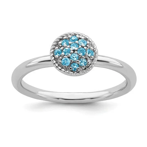 Sterling Silver Stackable Expressions Blue Topaz Ring