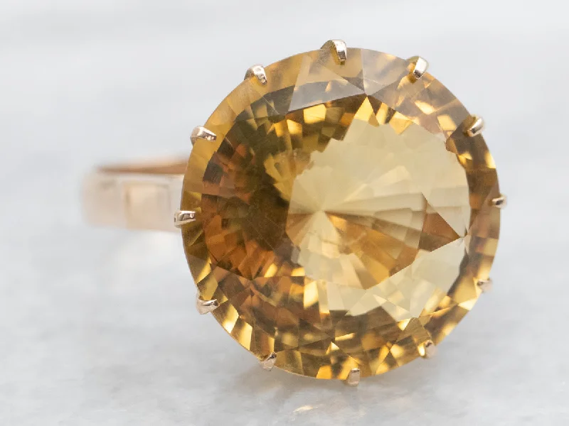 Sunshine Citrine Cocktail Ring