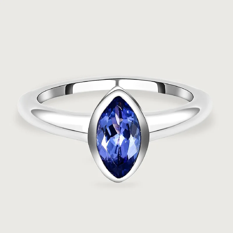 Surf Moon Ring with Tanzanite