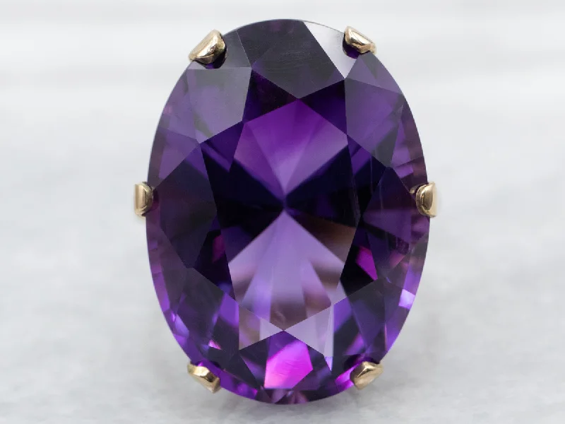 Amethyst Solitaire Cocktail Ring