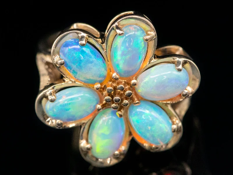 Vintage Australian Opal Flower Ring