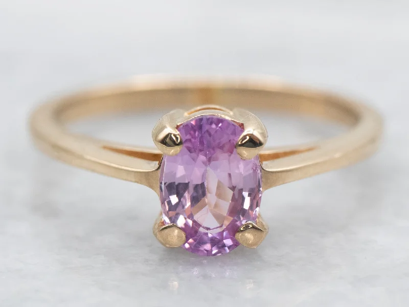 Blossom Pink Sapphire Solitaire Ring