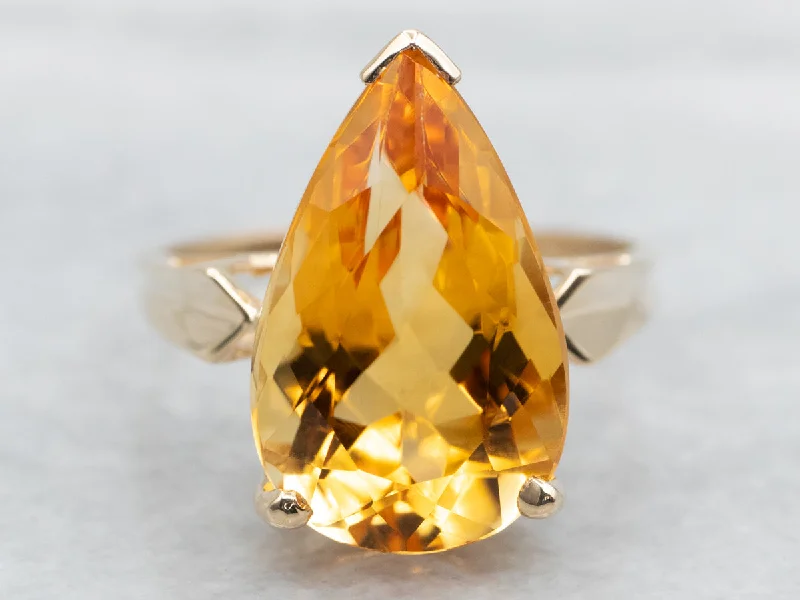 Citrine Solitaire Ring