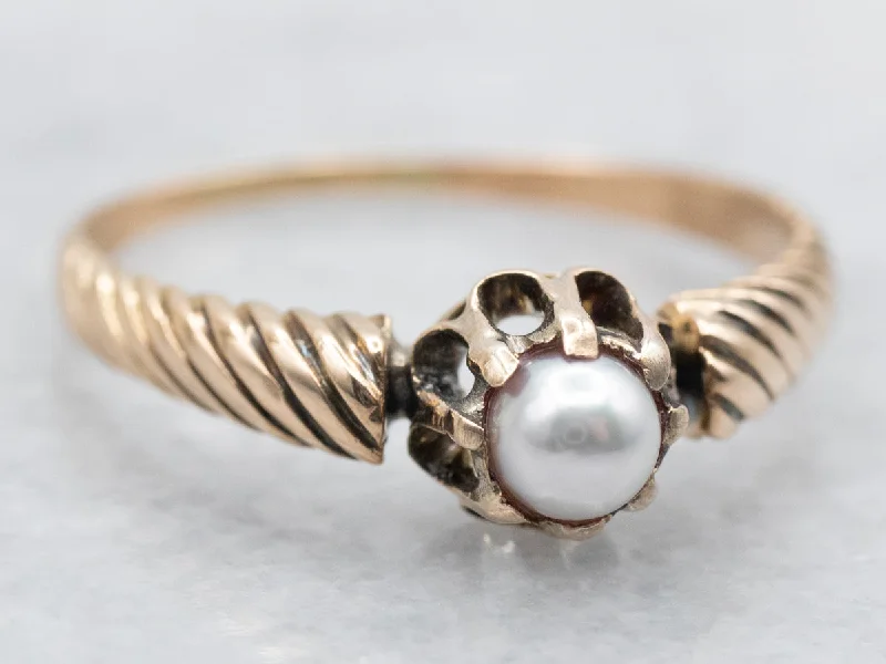 Pearl Solitaire Ring