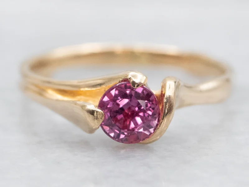 Sweet Pink Sapphire Solitaire Ring