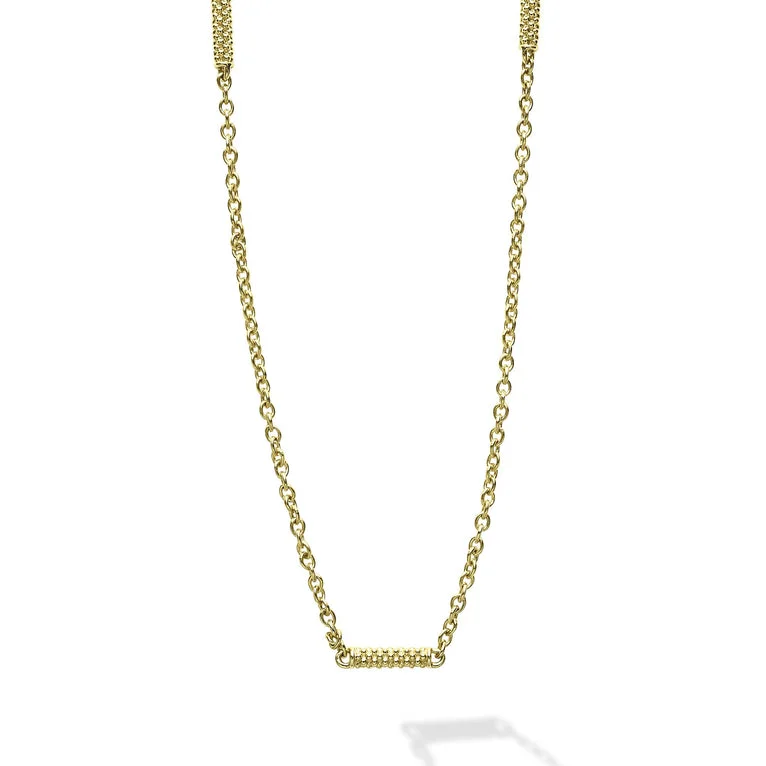 18K Gold Superfine Station Chain Necklace