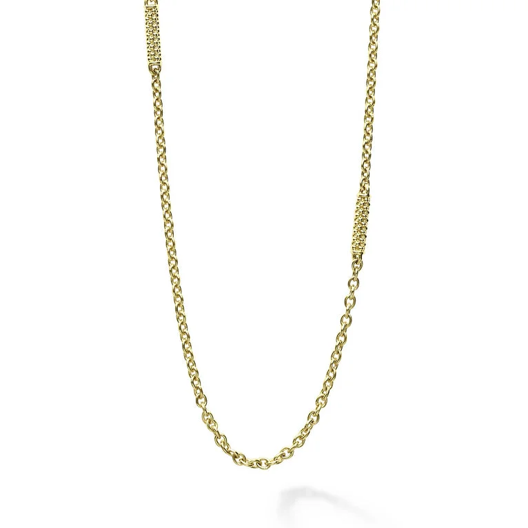 18K Gold Superfine Station Chain Necklace