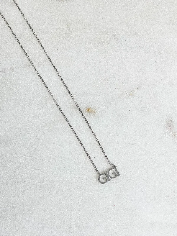 'GIGI' White Gold Pendant Necklace