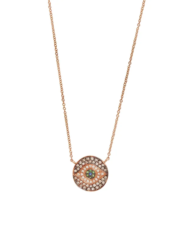 Mini Dawn Evil Eye Rose Gold Pendant Necklace