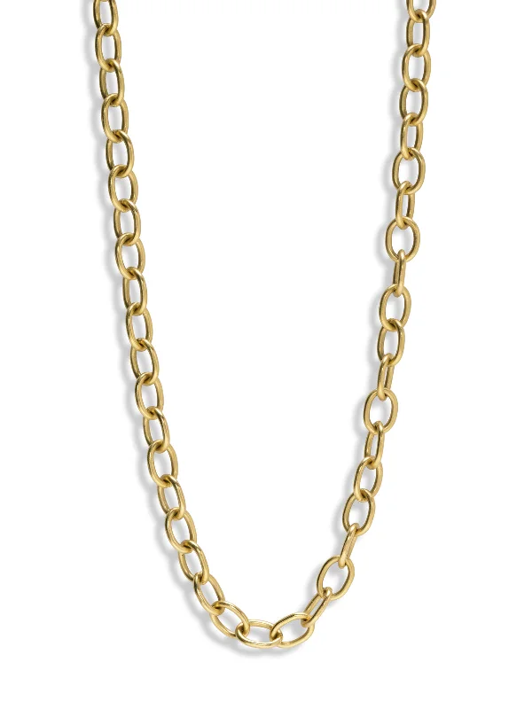 Oval Link Yellow Gold Chain Necklace