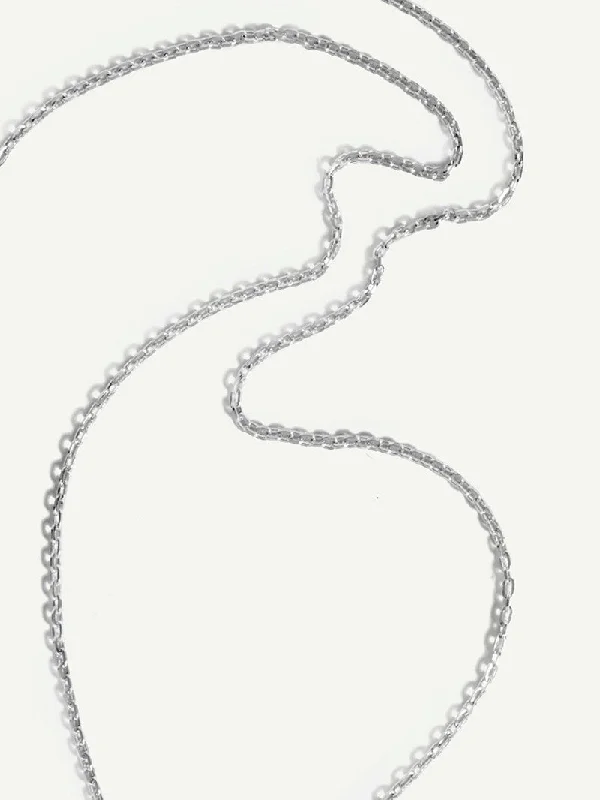 Sterling Silver Mens Diamond Cut Cable Chain Necklace - 2.3mm