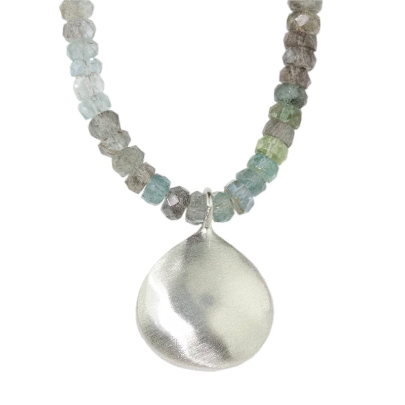 Aquamarine Strand with Drop Pendant Necklace