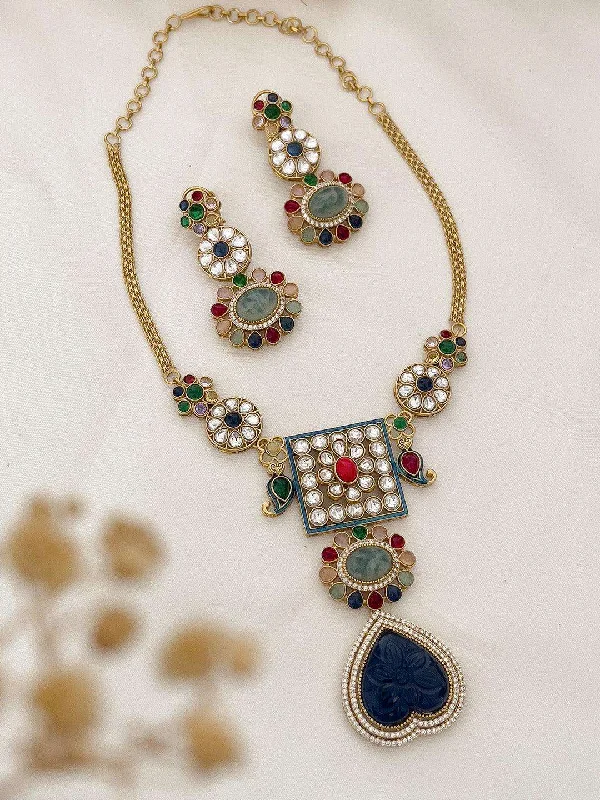 Exquisite Amrapali Fusion Pendant Necklace