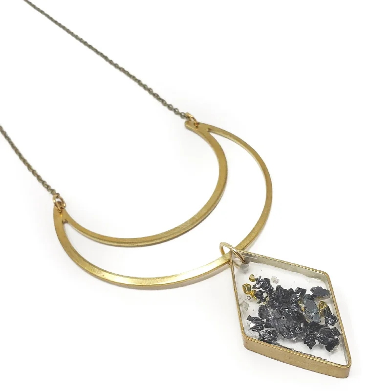 Houston Brass and Resin Pendant Necklace