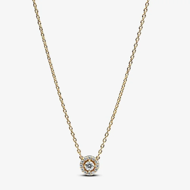 PANDORA : Round Pavé Halo Pendant Necklace