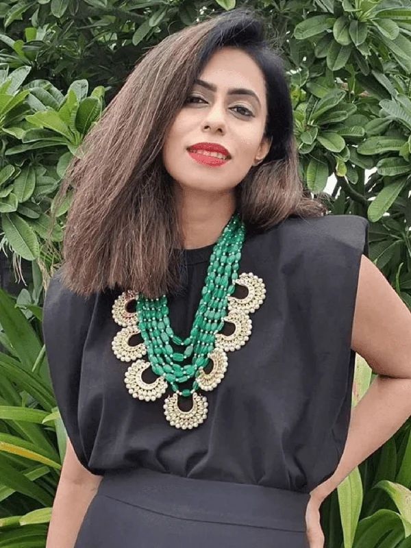 Pavitra Sagar In Layered Chandbali Pendant Necklace