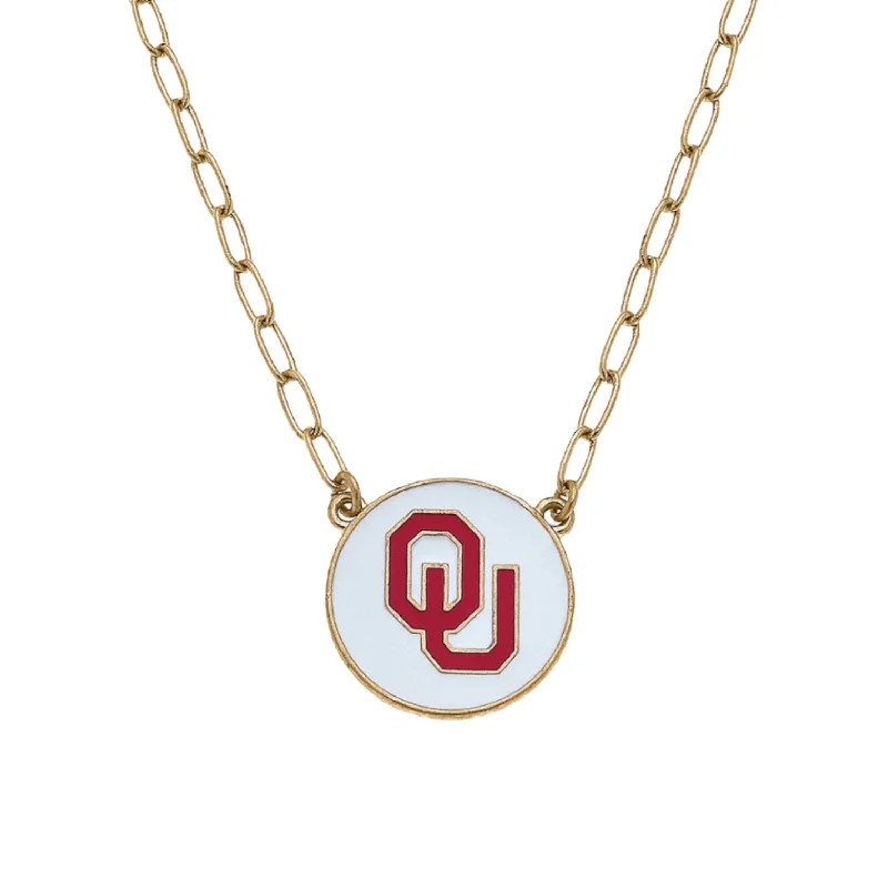 Sooners Disc Pendant Necklace